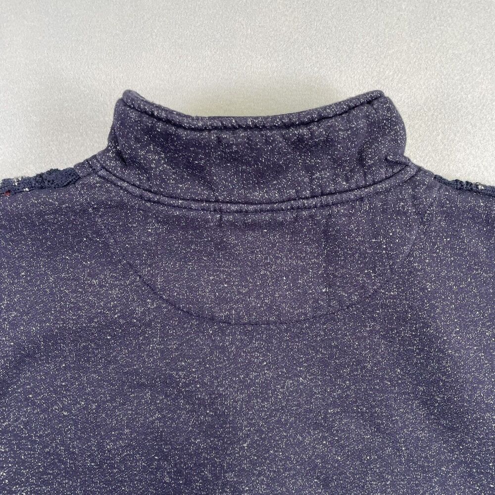 Vintage John Blair Cardigan Sweater L Full Zip Blue Cable Knit Grandpa Core 90s - Picture 8 of 12